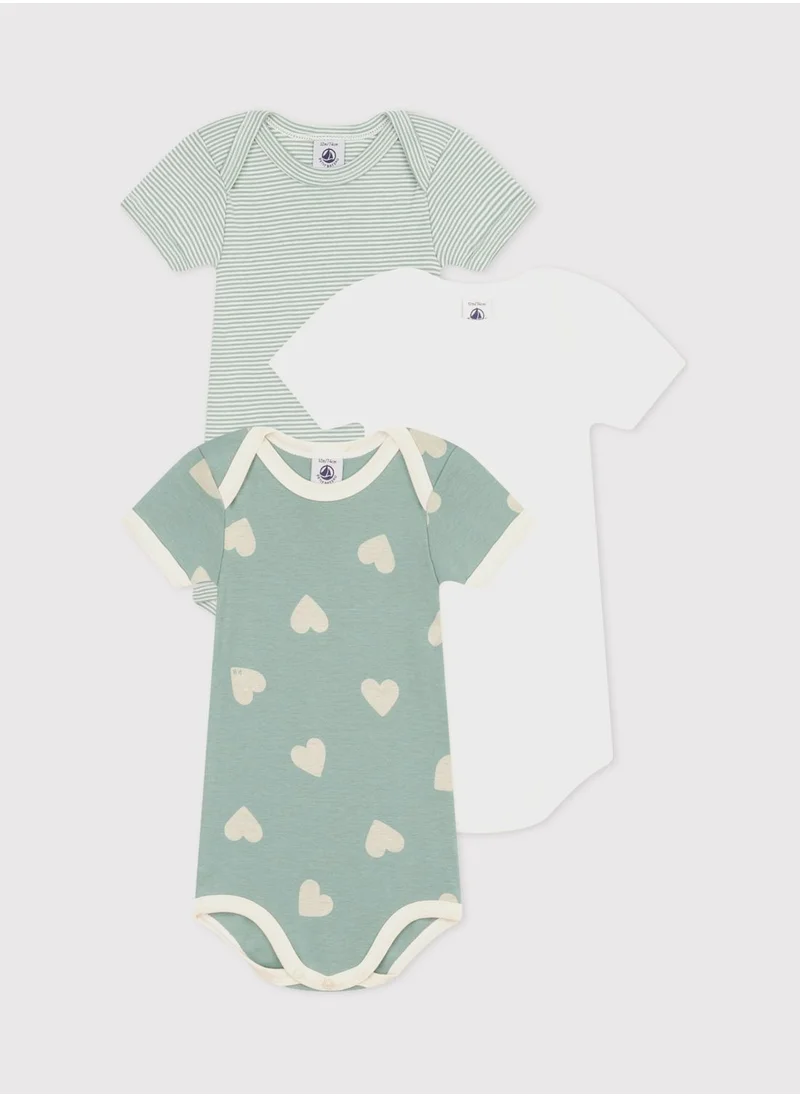 Petit Bateau Kids 3 Pack Assorted Bodysuit