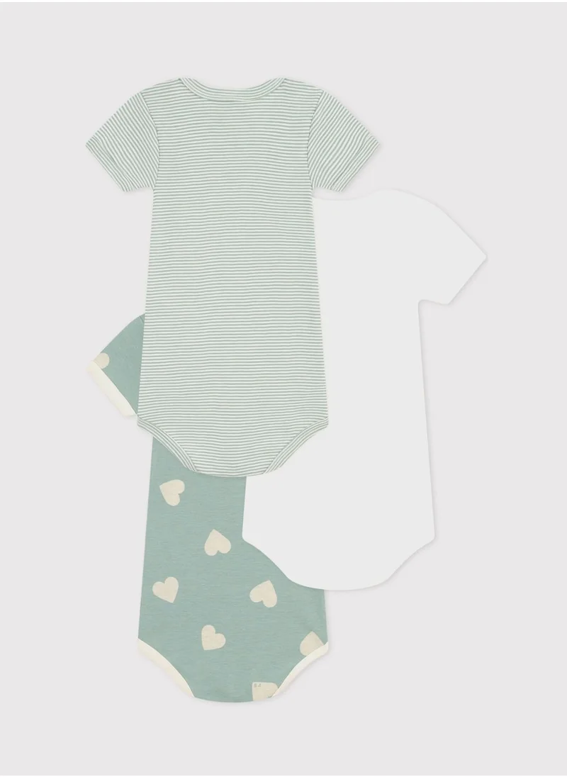 Petit Bateau Kids 3 Pack Assorted Bodysuit