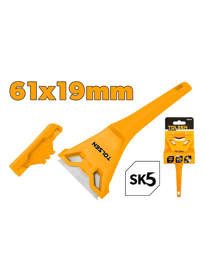 Tolsen 30014 Glass Scraper with SK5 Blade – 174 x 70 x 22.5mm Window Scraper for Paint, Adhesive, Sticker & Residue Removal - Image 2