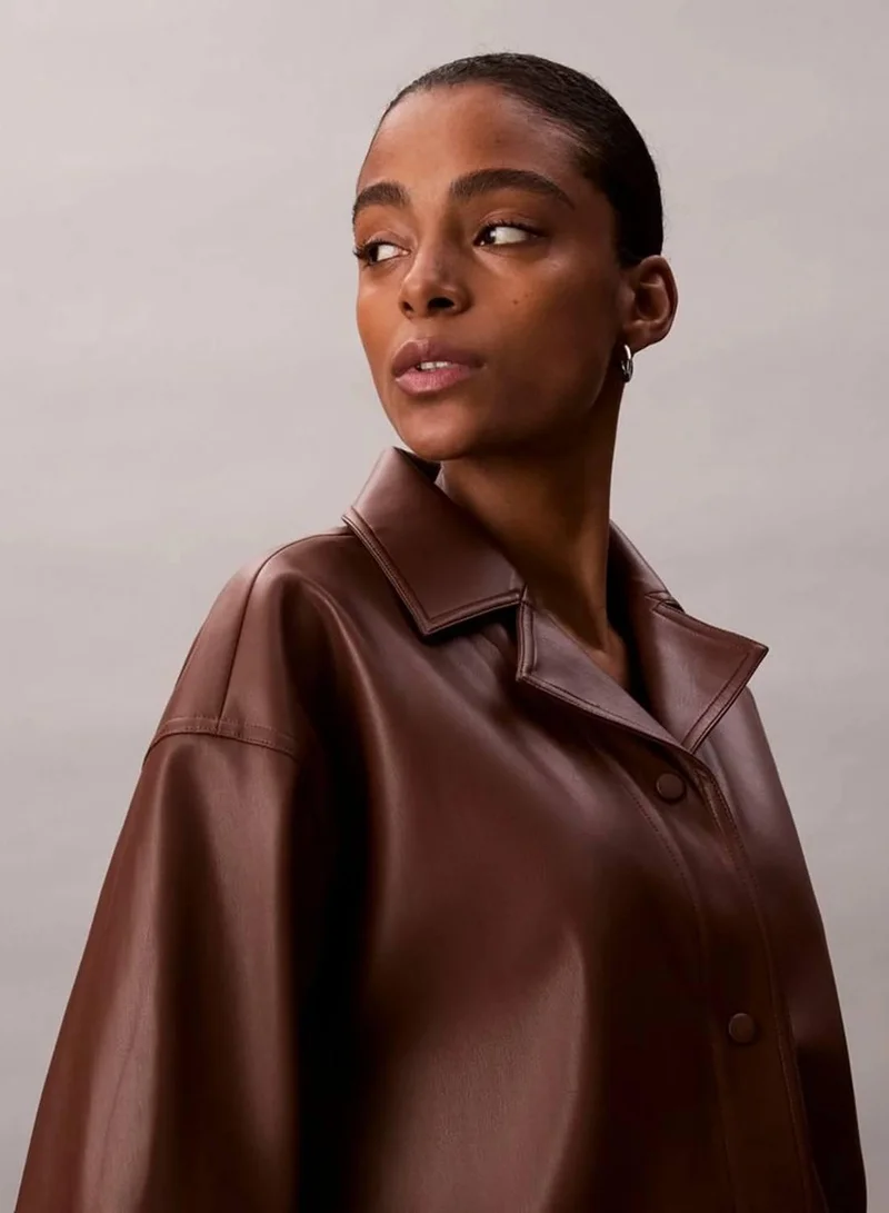 Calvin Klein Jeans Relaxed Faux Leather Shirt