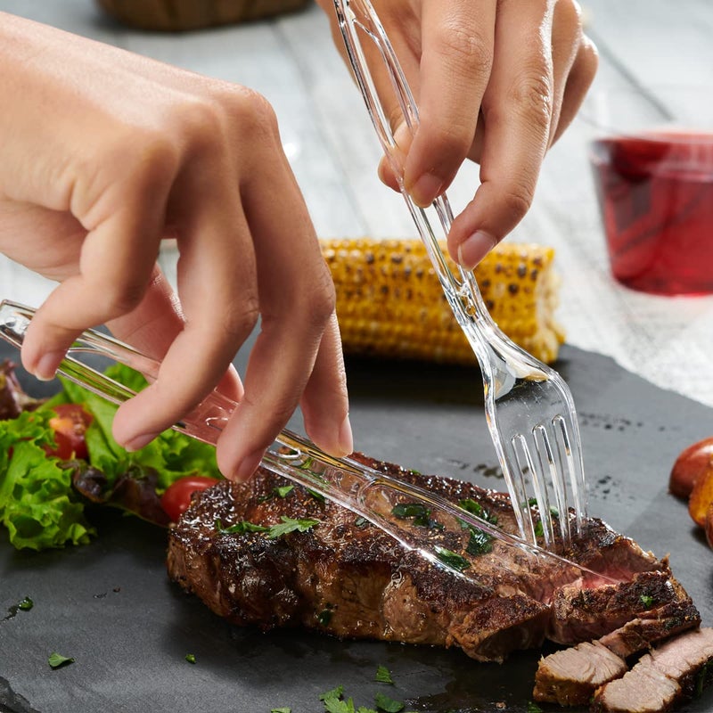 Comfy Package [50 Count] Premium Heavyweight Disposable Forks - Clear Plastic Forks  Plastic Cutlery  Perfect for Parties  Events  and Catering - Image 4