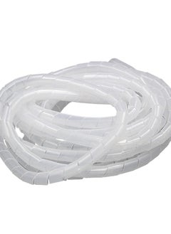 HASANAT ESSENTIALS Hasanat Essentials Spiral Wire Wrap Tube Pc Manage Cable For Computer Car Cover Sleeve wire sheath,cord bundler wire wrap, spiral hose wrap 12mm white 10 meter 