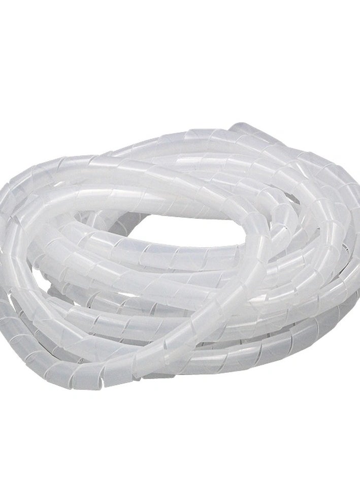HASANAT ESSENTIALS Hasanat Essentials Spiral Wire Wrap Tube Pc Manage Cable For Computer Car Cover Sleeve wire sheath,cord bundler wire wrap, spiral hose wrap 12mm white 10 meter 