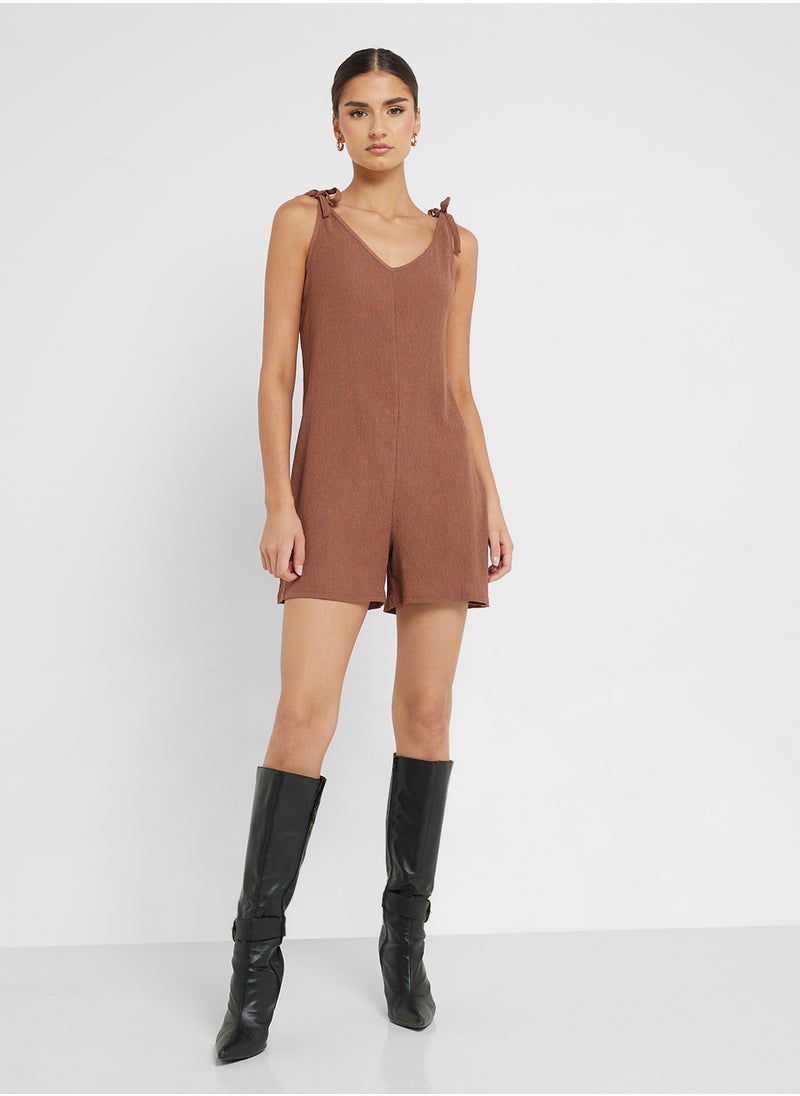 Ginger Shoulder Tie Detail Relaxed Fit Playsuit  - Image 4