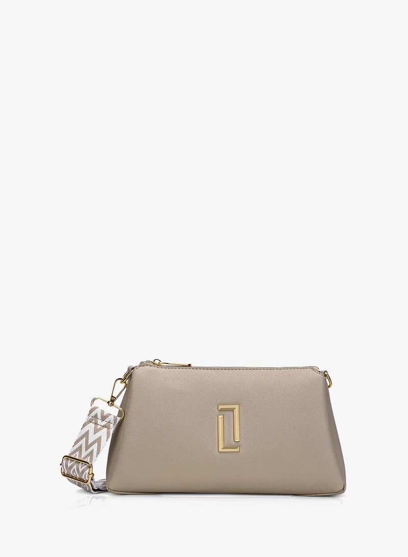 Lavie Luxe Women's Monogram Rumi 3 Compartment Satchel (Choco)