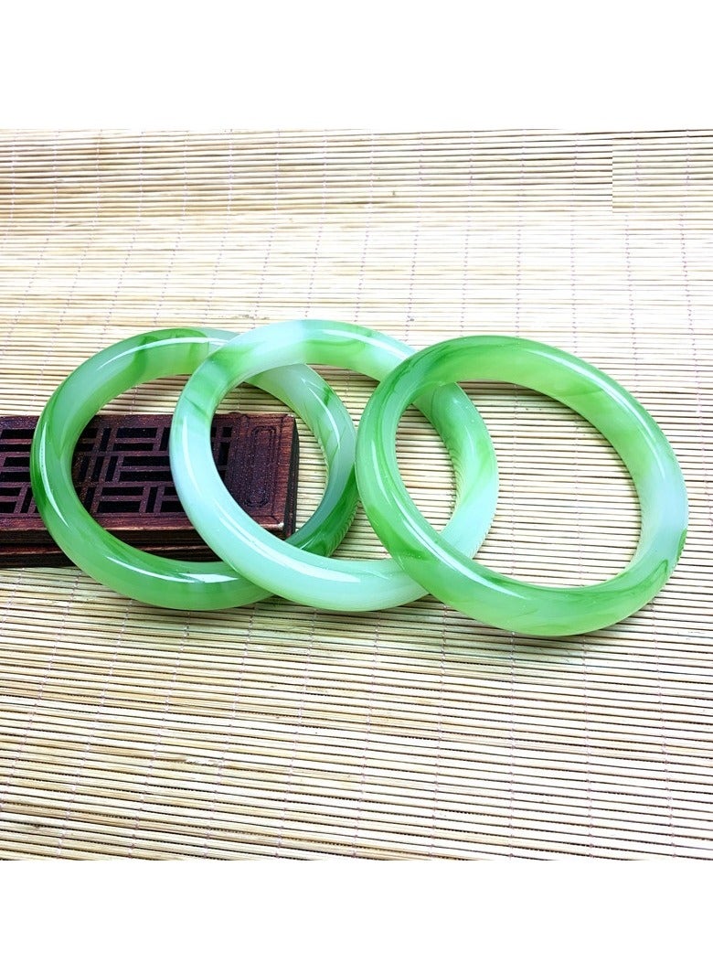 Traditional Fine Jadeite Bracelet Gift for Girls 13mm wide 58-64mm inner diameter