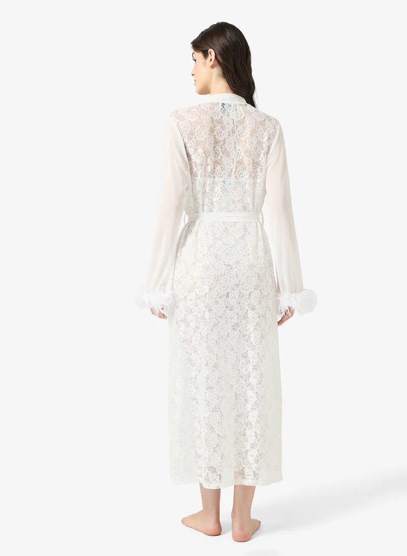 ايلا Lace Night Dress With Robe
