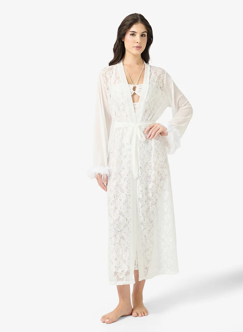 ايلا Lace Night Dress With Robe
