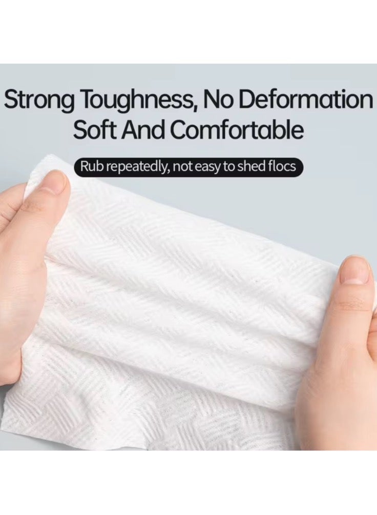 Yahor Facial Cotton Tissue, 100% Pure Soft Cotton, 80-Sheet×5 Pack – 400 Sheets, Ideal for Makeup Removal & Baby Care, Dry& Wet Use - Image 2