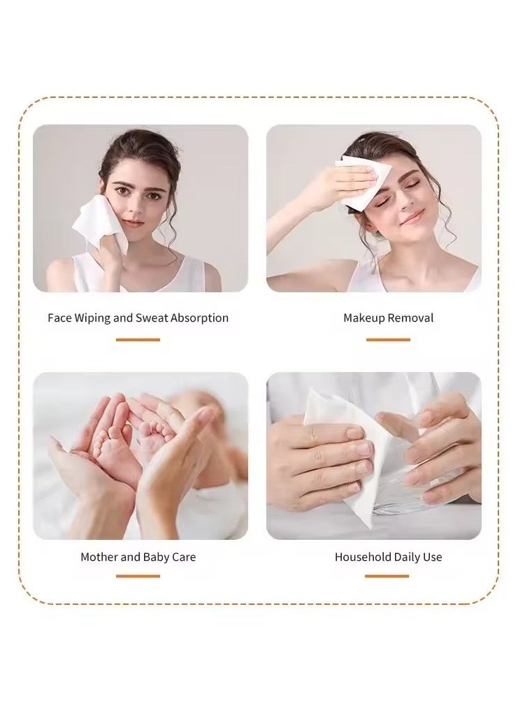 Yahor Facial Cotton Tissue, 100% Pure Soft Cotton, 80-Sheet×5 Pack – 400 Sheets, Ideal for Makeup Removal & Baby Care, Dry& Wet Use - Image 3
