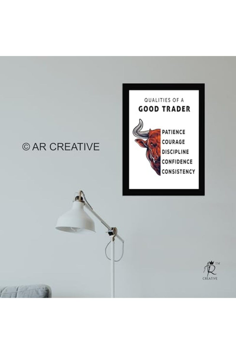 AR Creative Qualities OF A Good Trader - Share Trading Motivational Quote Framed Wall Poster - Image 4