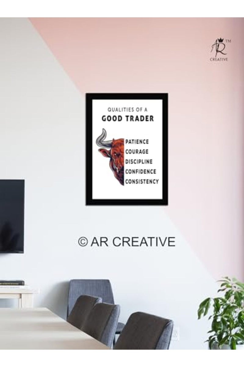 AR Creative Qualities OF A Good Trader - Share Trading Motivational Quote Framed Wall Poster - Image 3