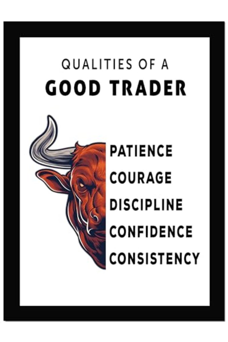AR Creative Qualities OF A Good Trader - Share Trading Motivational Quote Framed Wall Poster - Image 2
