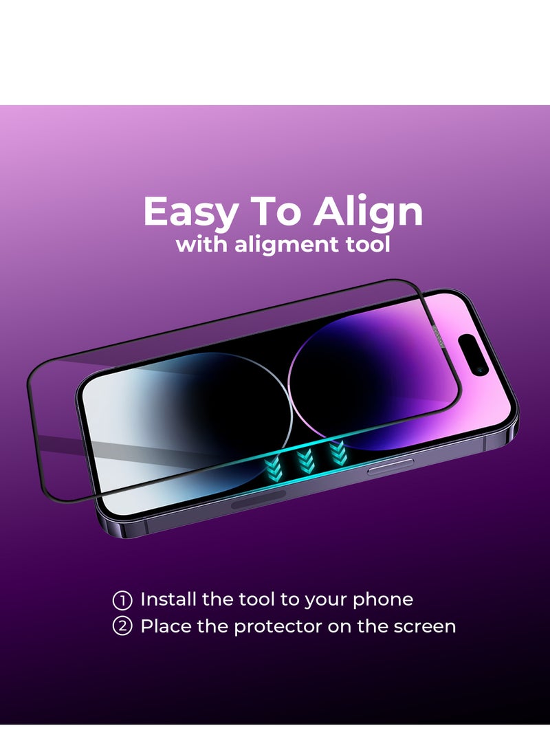 Maxwell Electronics Maxwell 3D Vista Privacy Anti-Peep HD Screen Protector Compatible with iPhone 14 Pro Max Privacy Protection Anti-Static, Oleophobic Coating, Anti-Dust, Easy to Install, Non Bubble Installation - Image 3