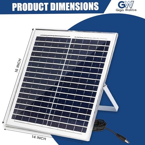 Gigawatts HSL-18W Solar Panel Water Resistant & Durable 18V 1A Power PV Board Portable Charger for Battery Charging Home Camping (Pack of 1) - Image 3