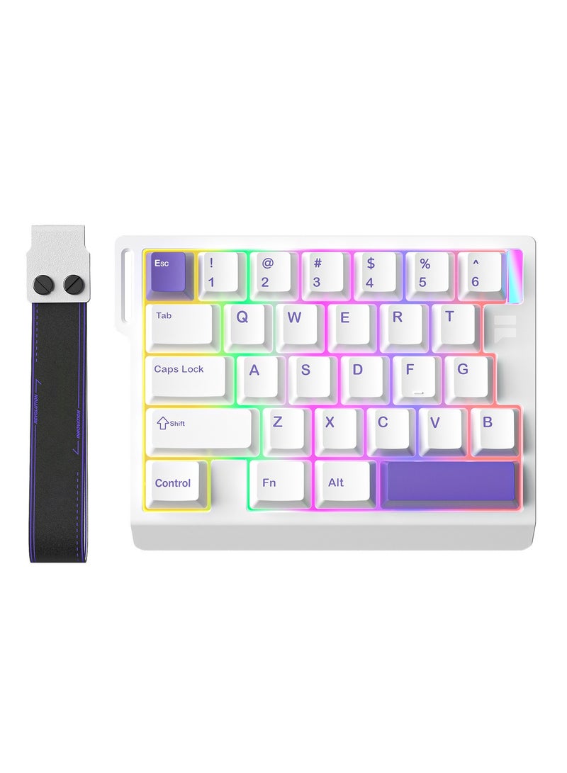 UCHUANG M30 HE Rapid Trigger Mechanical Gaming Keyboard Wired with Adjustable Actuation,Hall Effect Magnetic Switch,8KHz Polling Rate,RGB Backlit,Top Mount,Hot-Swap,PBT Double Shot Moulding Keycap - White&Purple  - Image 1