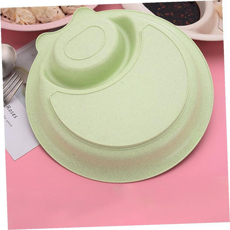 FRCOLOR Nordic Green Wheat Straw Dumpling Draining Plate Set with Sauce Dishes - Image 5
