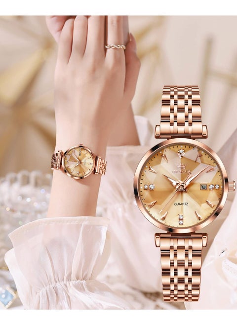Watches for Women Stainless Steel Quartz Water Resistant Analog Watch 5536