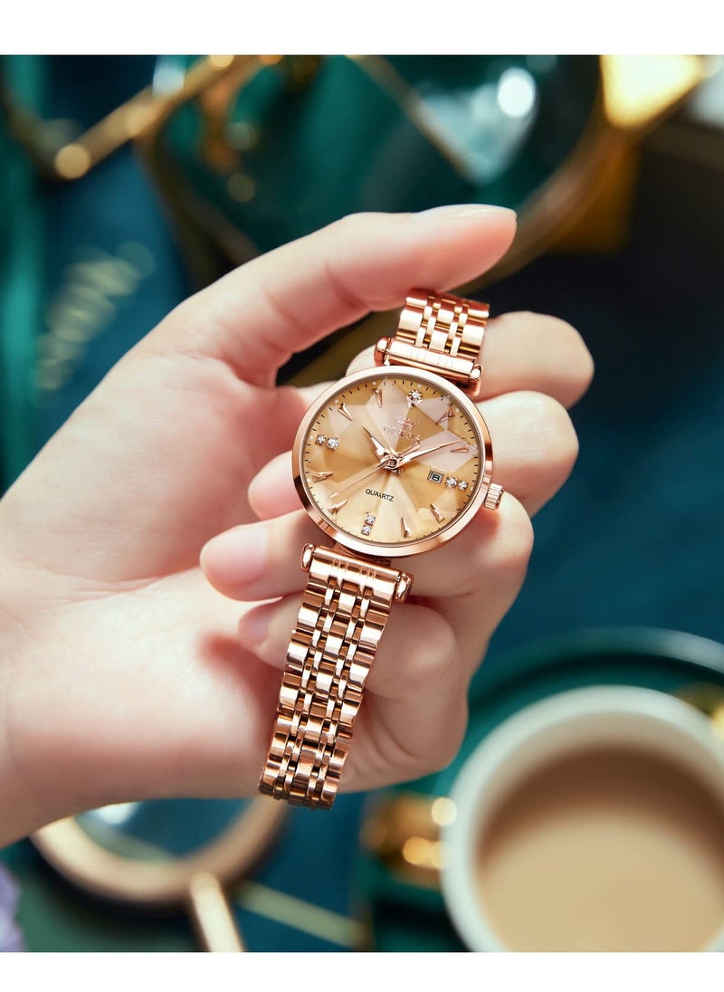 Watches for Women Stainless Steel Quartz Water Resistant Analog Watch 5536