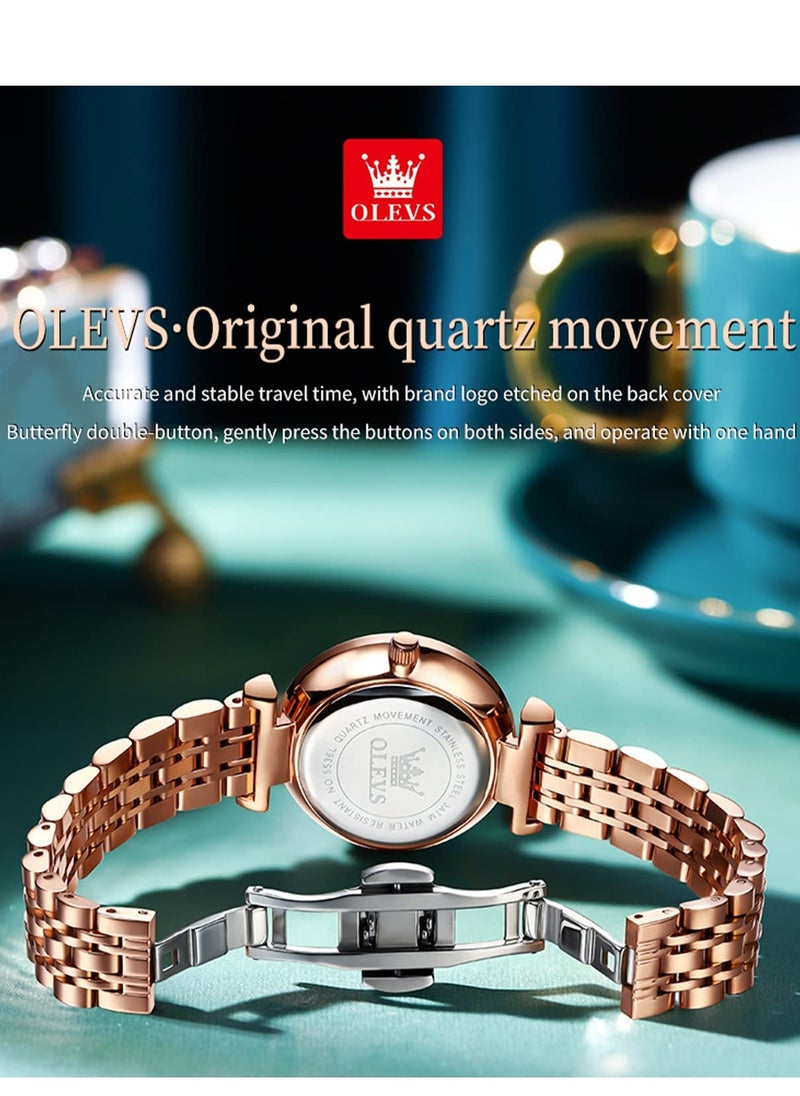 Watches for Women Stainless Steel Quartz Water Resistant Analog Watch 5536