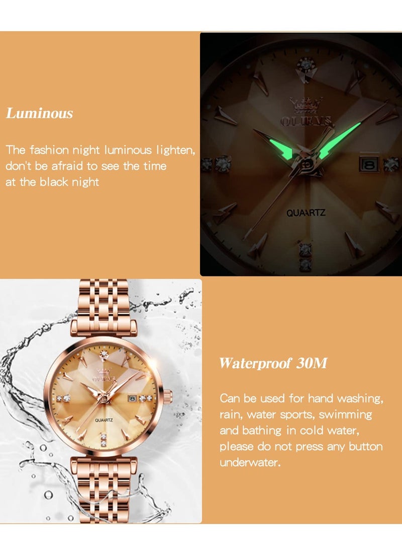 Watches for Women Stainless Steel Quartz Water Resistant Analog Watch 5536