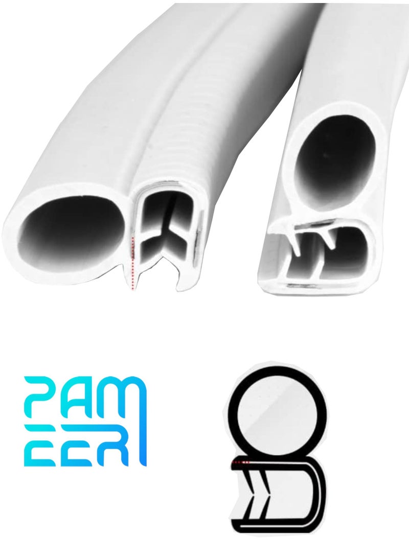 PAMEER - Car Door Edge Guard Protectors P Shape Rubber Edge Trim Rubber Clip Buffer to Avoid Collision with Other Vehicle Bodies Size 25cm White Color - Image 1