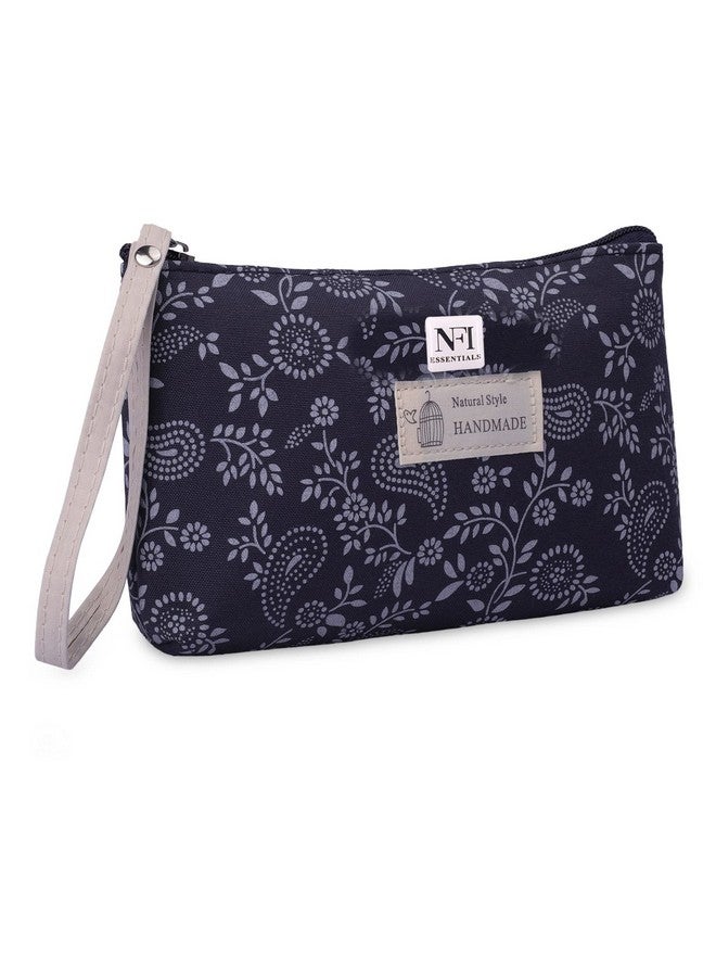 NFI essentials Print Makeup Pouches for Women Small Stylish Pouch for Makeup Accessories Travel Pouch Cosmetic Pouches Toiletry Bag for Women Make up Pouch for Girls Blue Dark Blue - Image 1