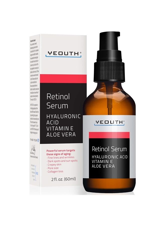 Yeouth Retinol Serum for Face with Hyaluronic Acid, Hydrating Night Serum for Face, Retinol for Acne, Wrinkle & Dark Spots, Anti Aging Serum, Retinol for Face, Skin Care Face Serum for Men & Women by YEOUTH - Image 1