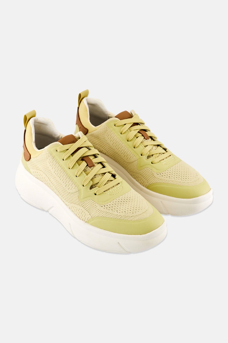 GEOX Women Nebula 2,0 Lace Up Casual Shoes, Light Yellow  - Image 1