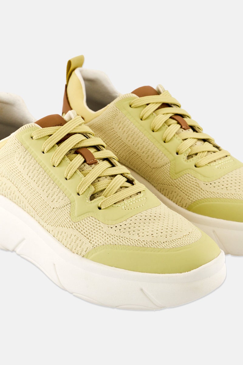 GEOX Women Nebula 2,0 Lace Up Casual Shoes, Light Yellow  - Image 3