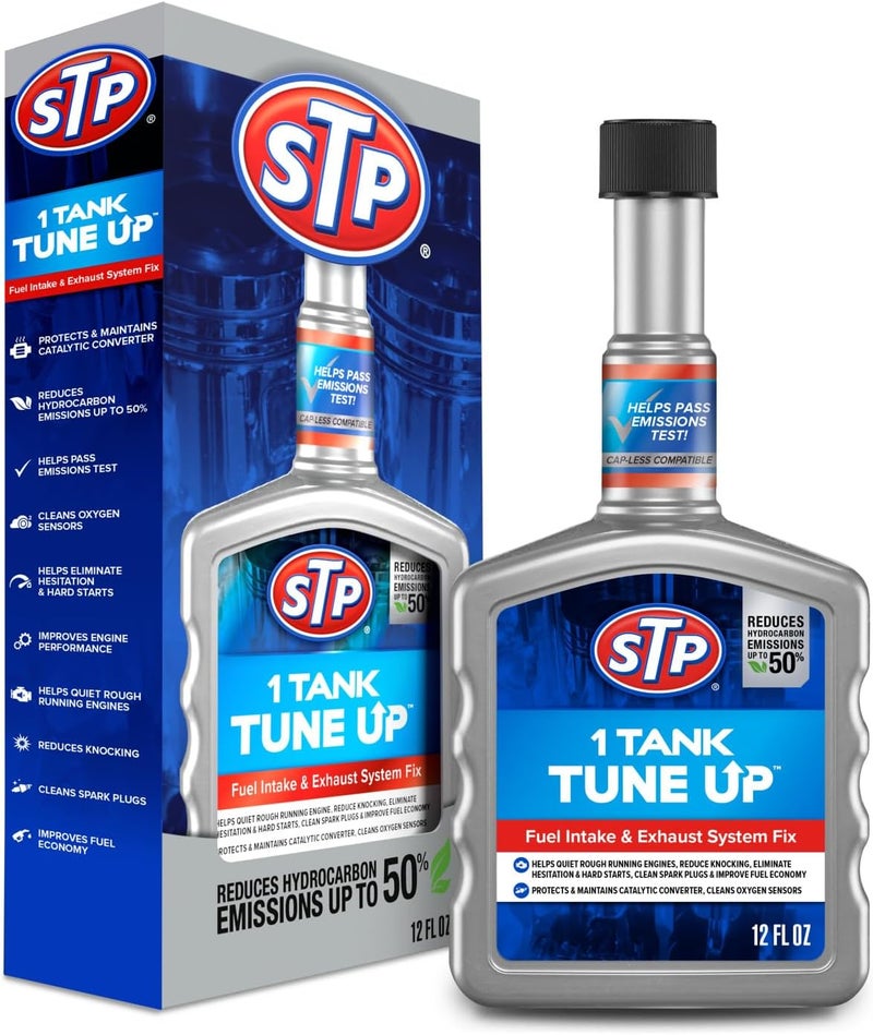 STP 1 Tank Tune-Up Fuel Additive - Fuel System Cleaner and Exhaust System Cleaner, 12 Fl Oz - Image 1