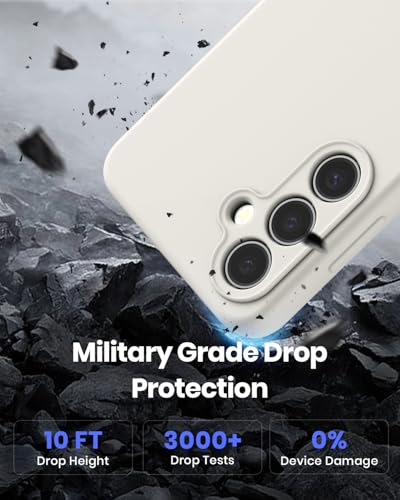 CUZMIGO for Samsung Galaxy S24 FE Silicone Case, Slim Fit Premium Liquid Silicone Shockproof Phone Cover, Upgraded Camera Protection and Microfiber Lining 6.7 inch, Off White - Image 5