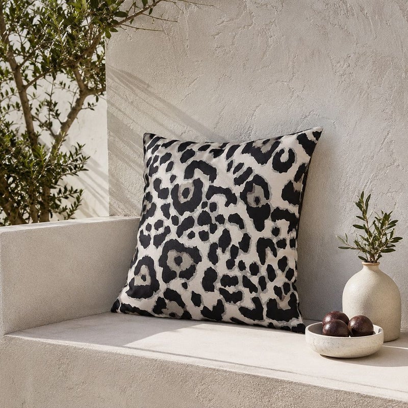 DANUBE HOME Toss Pillow With Zipper Without Piping 45X45Cm - Graphic Leopard, Multicolour, Bold Animal-Print Toss Pillow, 100% Polyester Fabric, For Patio Chairs - Image 1