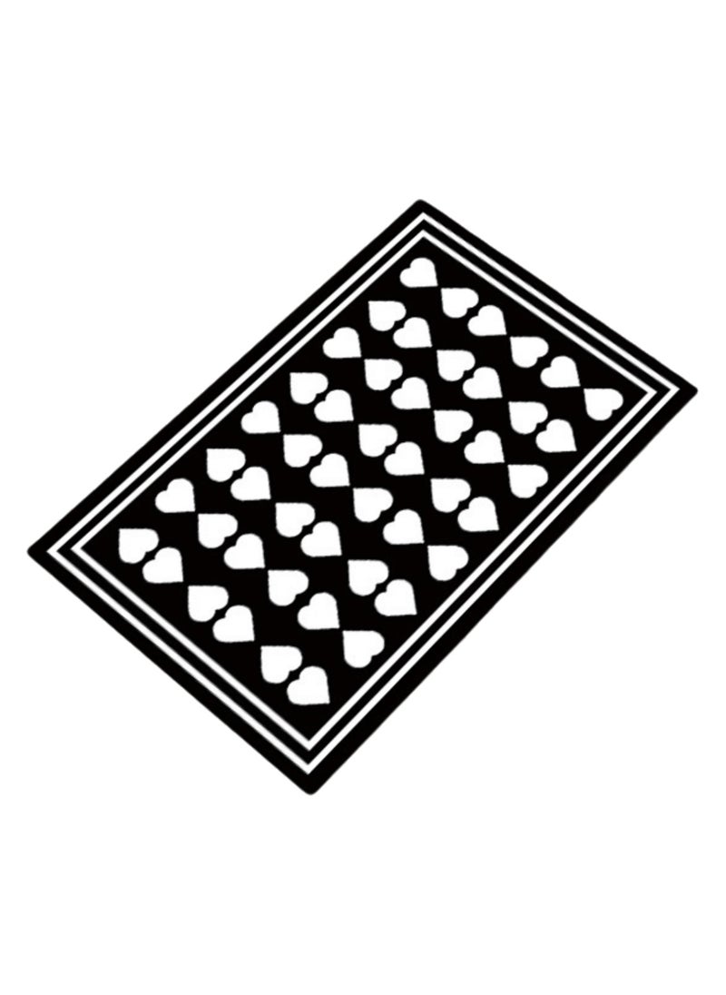 Generic 40*60cm Crystal Velvet Dot Plastic Bottom Entrance Door Mat High-End Light Luxury Advanced Entrance Foot Mat Entrance Porch Carpet Home Non-Slip Foot Mat (Heart -3)  - Image 1