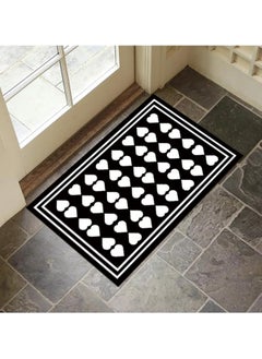 Generic 40*60cm Crystal Velvet Dot Plastic Bottom Entrance Door Mat High-End Light Luxury Advanced Entrance Foot Mat Entrance Porch Carpet Home Non-Slip Foot Mat (Heart -3)  - Image 2