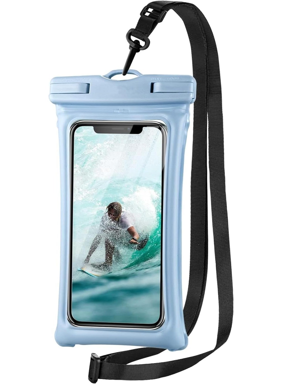 MOMENT Floating Universal IPX8 Waterproof Phone case Up to 7.0",Adjustable Lanyard Phone Pouch,Cellphone Dry Bags for Vacation Beach Pool Kayak Cruise Travel Essentials(Blue)