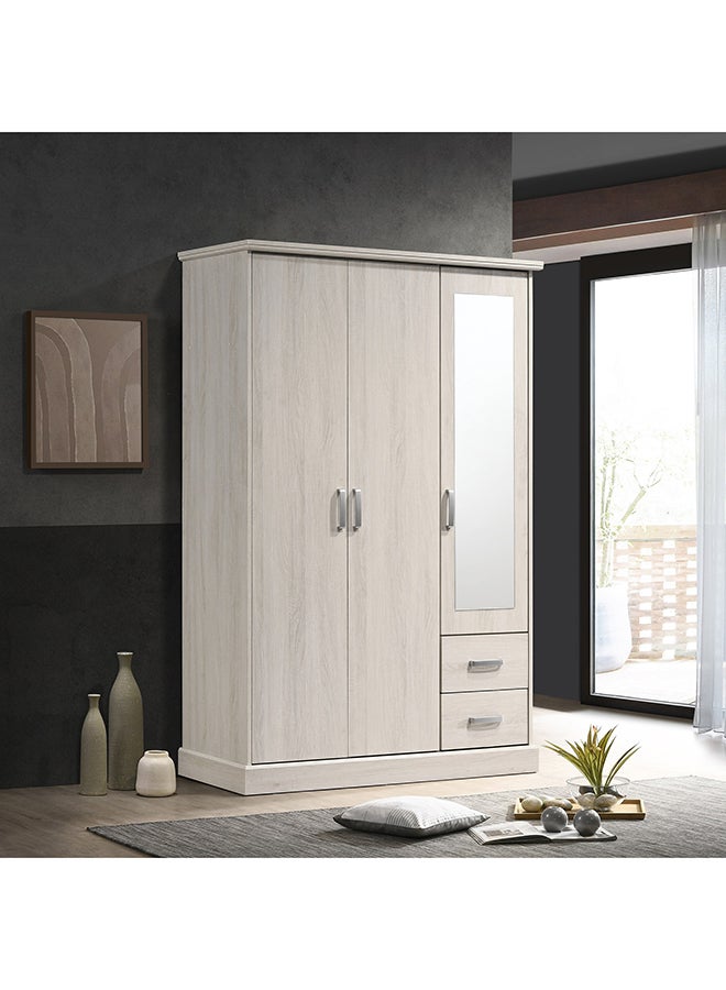 Home Box Blair 3-Door Wardrobe with Mirror and 2 Drawers 52.2 x 200 x 118 cm  - Image 1