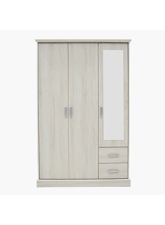 Home Box Blair 3-Door Wardrobe with Mirror and 2 Drawers 52.2 x 200 x 118 cm  - Image 2