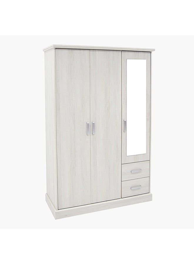Home Box Blair 3-Door Wardrobe with Mirror and 2 Drawers 52.2 x 200 x 118 cm  - Image 3