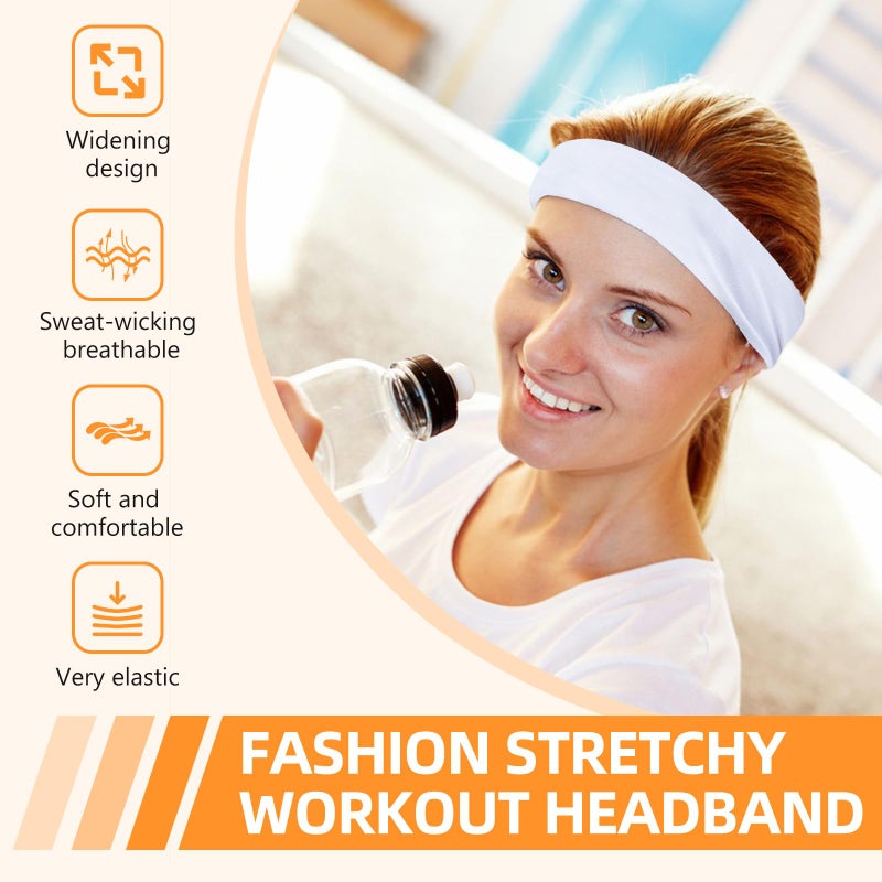 VANRUID Headbands for Women 8PCS [Summer-Exclusive Headband], Non Slip Sports Headband Elastic Soft Running Fashion Headband Absorb Sweat Headbands for Men for Women for Working Out, Travel - Image 5