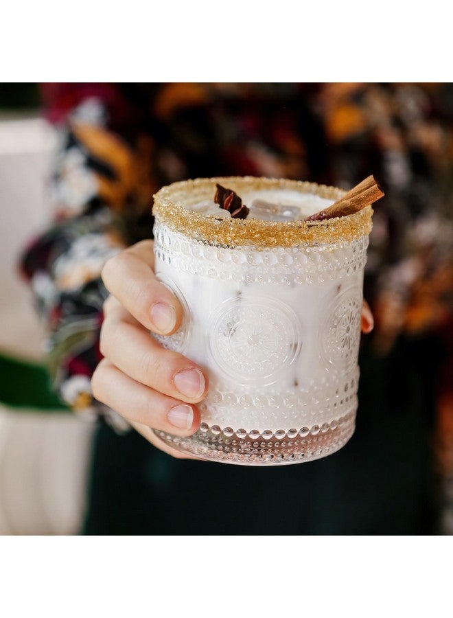 Kate Aspen Hobnail Beaded Floral Clear Drinking Glasses Set of 6, (10 oz) Vintage Glassware Set Cocktail Glass Set, Juice Glass, Water Cups | Great Hostess Gift & Gift for New Home Owners - Image 2