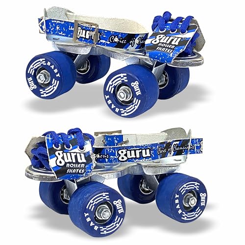 GURU Roller Skates, for Baby, Kids Adjustable Quad - Size 2 UK (Blue) - Image 1