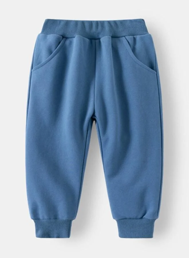 YUNIQEE Grey Crew Neck Long Sleeve Printed Pullover With Track Pant