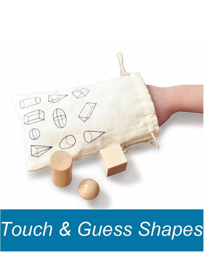 Geometric Solids Guess Game - 3D Shapes Miniature Set -Wooden Montessori Toys - Ages 3 and Up - Image 4