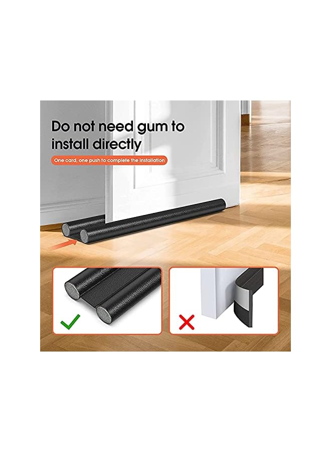 The Bros 37 Inch Under Door Draft Stopper Guard Adjustable Twin Home Soundproof Dust Proof Seal Strip Door Window Insulation Draft Blocker (Black)37INCH.The Bros - Image 5
