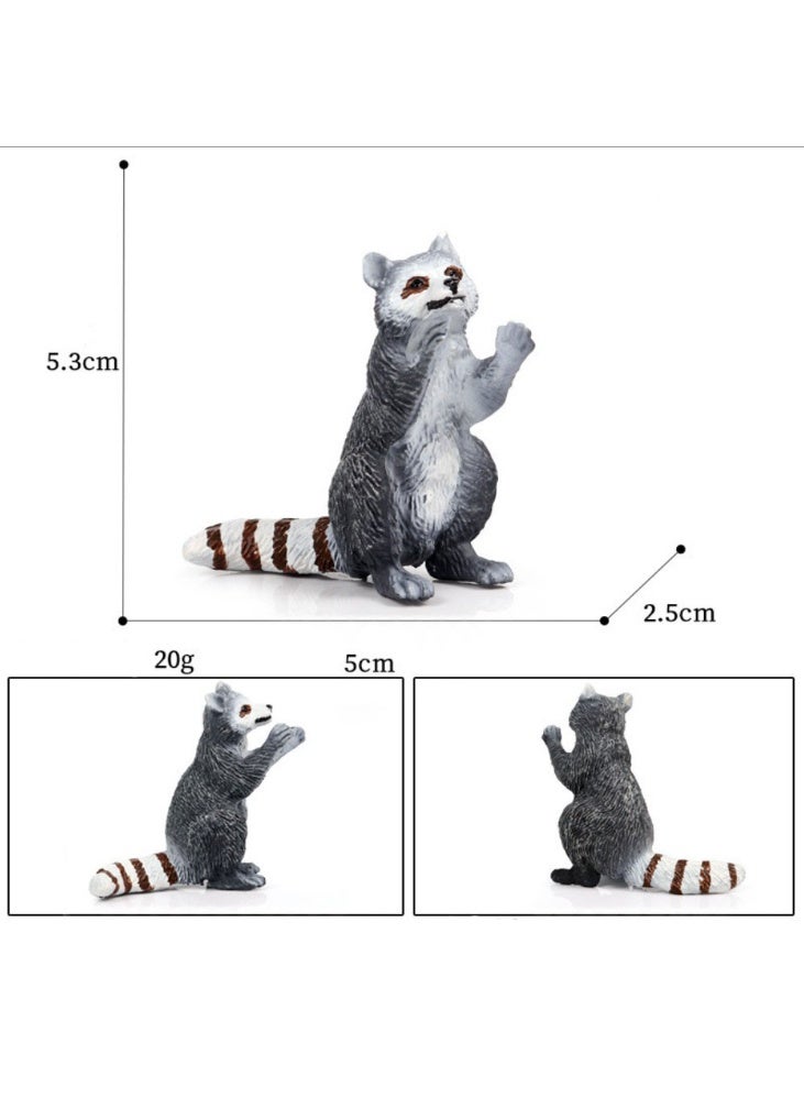 HALAMODO 3-Piece Raccoon Animal Figures Set , Realistic Raccoon Toy set , Wild Animal Ornaments, Jungle Zoo Cognitive Toys, Children's Birthday Party Gifts - Image 3