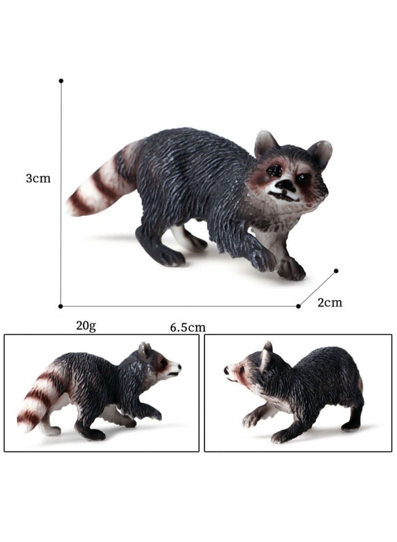 HALAMODO 3-Piece Raccoon Animal Figures Set , Realistic Raccoon Toy set , Wild Animal Ornaments, Jungle Zoo Cognitive Toys, Children's Birthday Party Gifts - Image 2