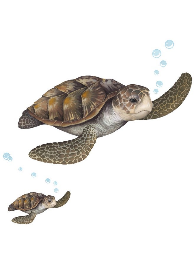 Create-A-Mural Sea Turtle Wall Decal ~Ocean Undersea Animal Tortoise Wall Sticker For Kids Room Decor Boys Girls Toddler Baby Nursery Bedroom Playroom Bathroom Vinyl Art Gift - Image 1