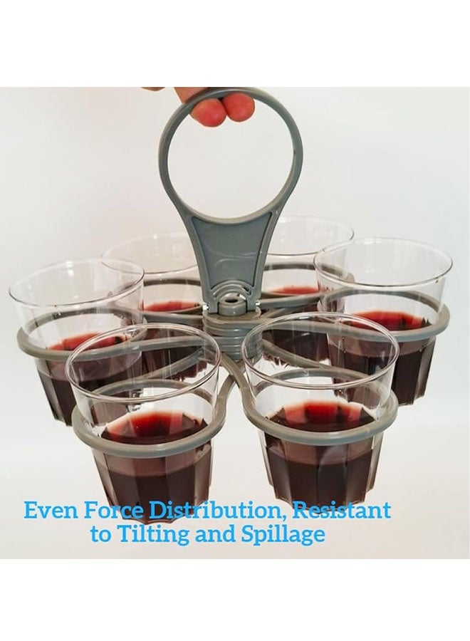 Foldable 6-Cup Rotating Drink Holder - Space-Saving, Ergonomic Design, Durable and Sturdy, Perfect for Travel and Home Use 1Pcs - Image 4