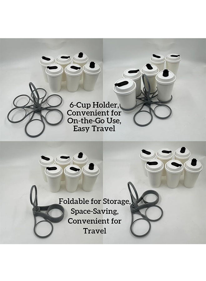 Foldable 6-Cup Rotating Drink Holder - Space-Saving, Ergonomic Design, Durable and Sturdy, Perfect for Travel and Home Use 1Pcs - Image 5